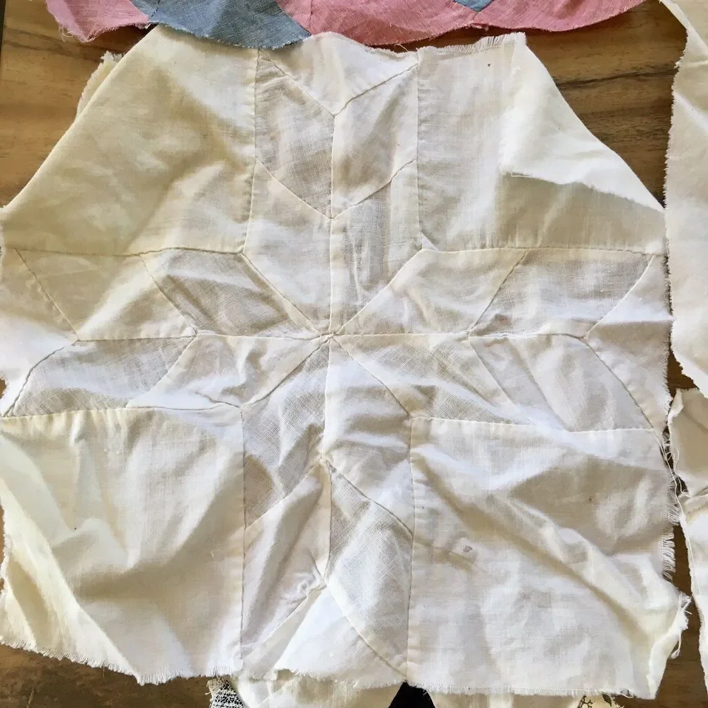 Quilt Block Salvage from old blankets & other blocks Vintage Find - Picture 4 of 12
